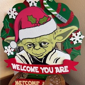 Star Wars Holiday Yoda Wreath Decor